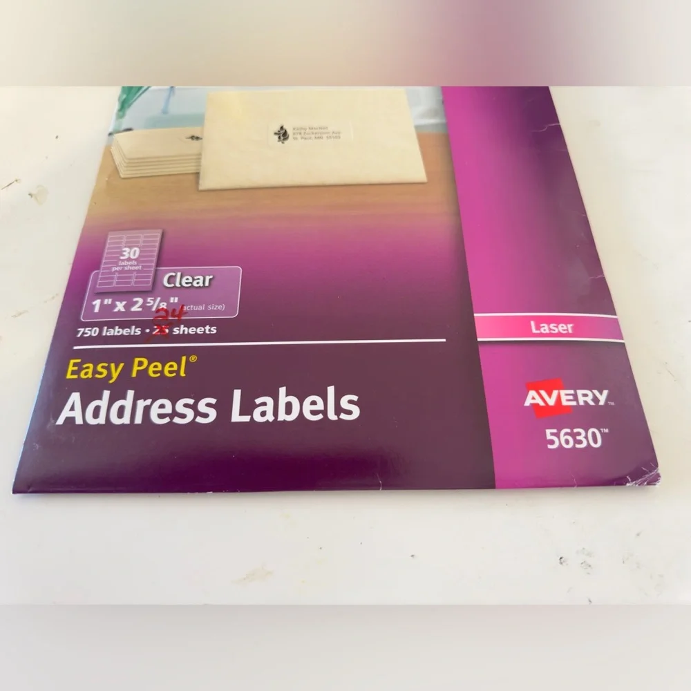 AVERY® 15660 Matte Clear Address Labels Sure Feed™' Technology Laser 1
